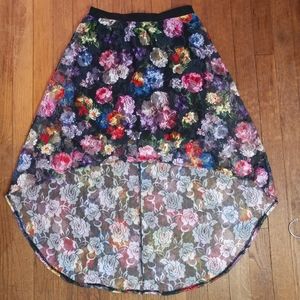 Charlotte Russe High Low Floral Skirt